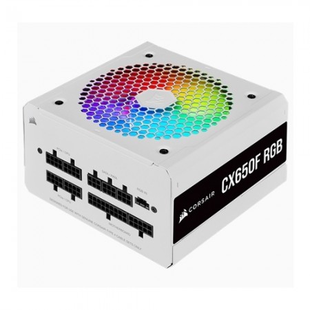 FONTE ALIMENTAÇÃO CORSAIR CX-F RGB CX650F 650W 80+ BRONZE FULL MODULAR WHITE